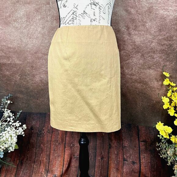 Cedric Charlier Knee Length Pencil Skirt Tan Size 8